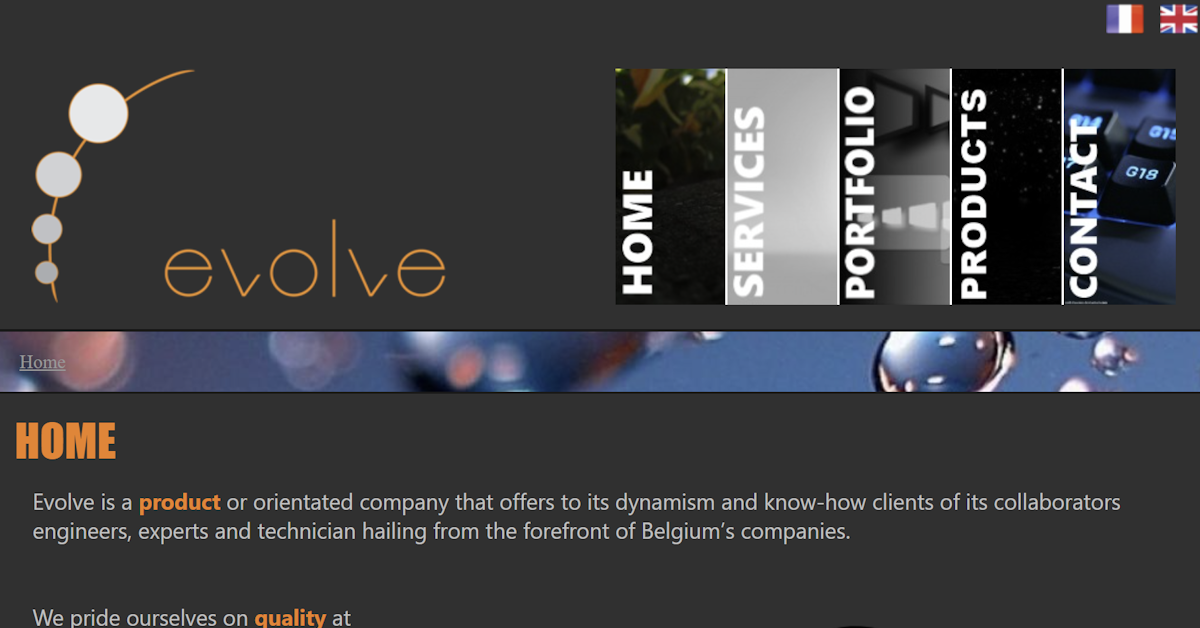Evolve website preview